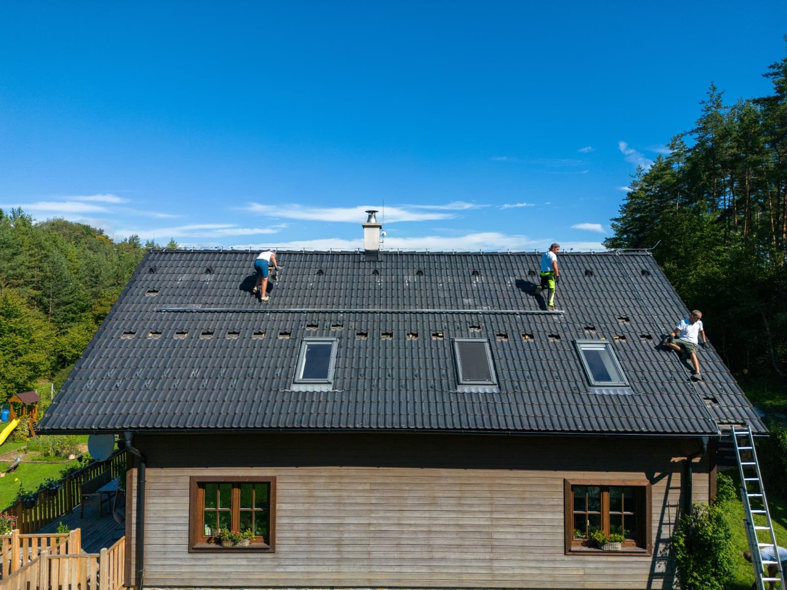Slate roofing close-up